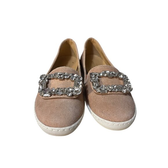 Sesto Meucci Womens Suede 6.5 Slip-On Loafers With Crystal Embellishment - Picture 2 of 9